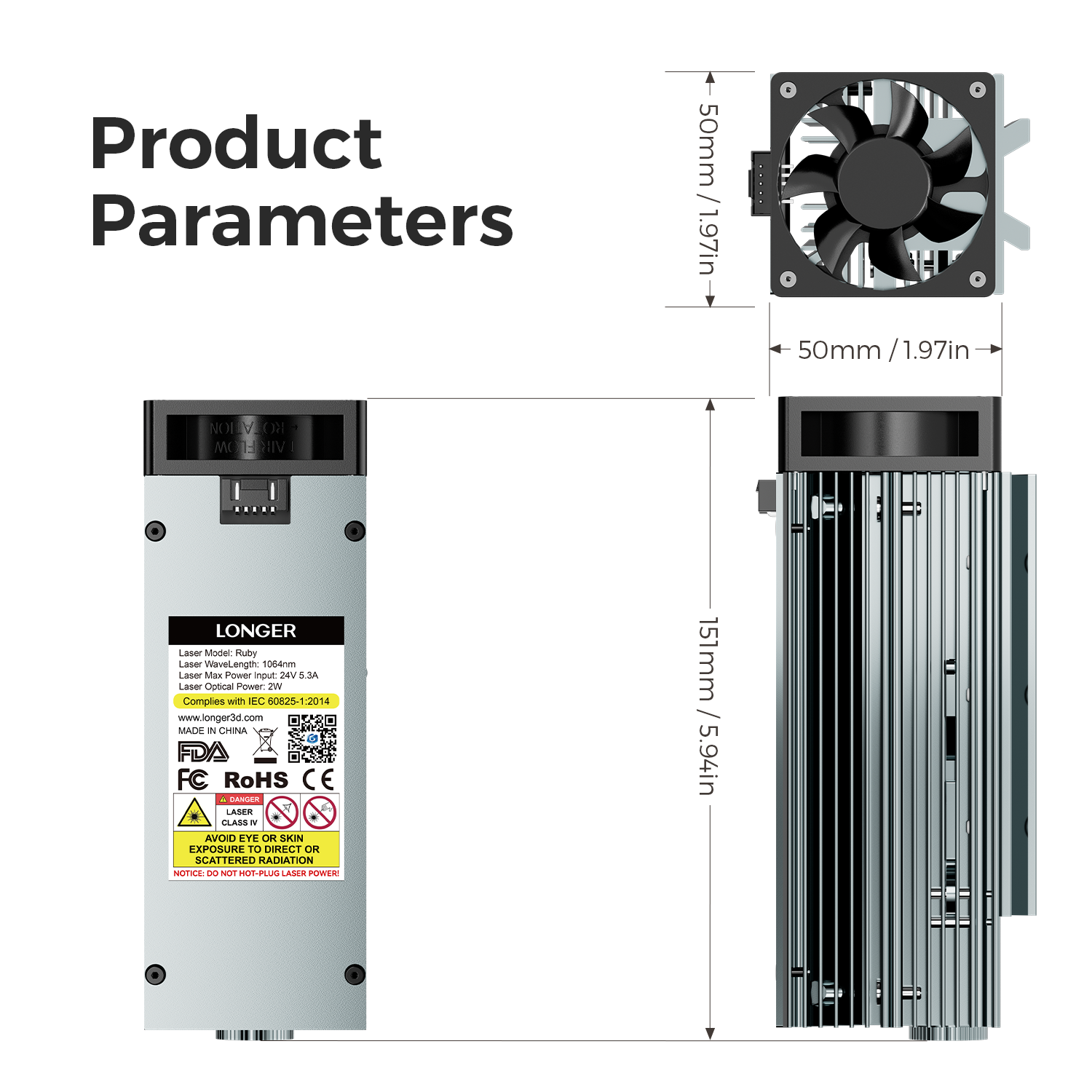 LONGER Ruby Pulsed Infrared Laser Module for Laser B1 / Ray5 Series